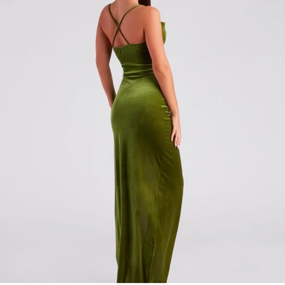 Olive Velvet Gown - Picture 9 of 9